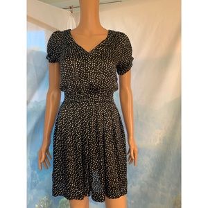 Bar 3 Mini black and white polka dot Dress boho business casual size XS
